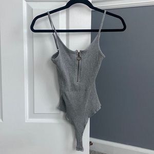 BKE red zipper bodysuit